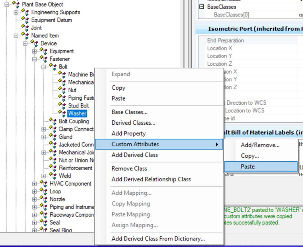 OpenPlant - How to Customize Nut and Washer Class to Add Them in Bill ...
