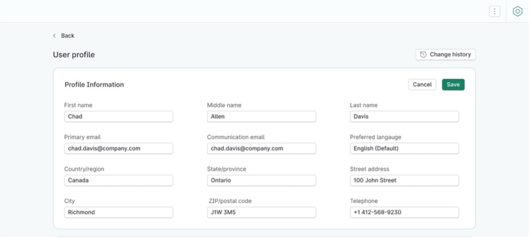 Admin view user profile