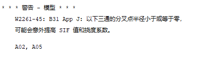 舌 一 椏 型 2 一 45 ： 331 App J ： 以 下 二 通 的 分 一 中 丰 径 小 于 或 等 于 零 可 能 会 意 勢 高 SIF 值 葙 过 。 二 02 ， 二 05