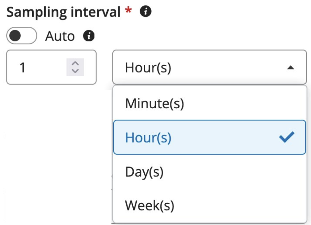 Sampling interval options not auto update