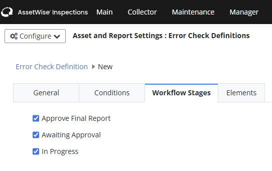 AssetWise Inspections - Error Check Definitions - Configurable Error ...