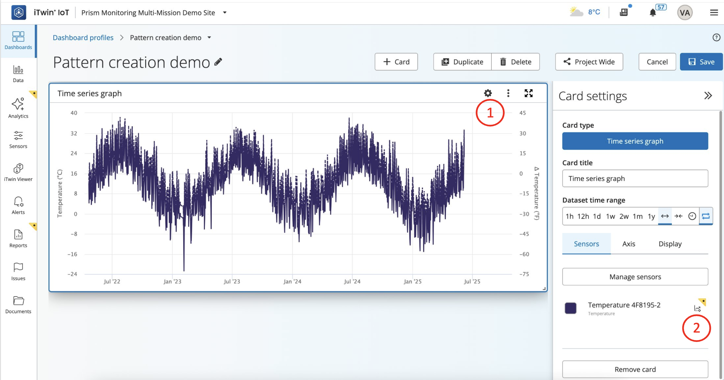 Pattern entry point in dashboard