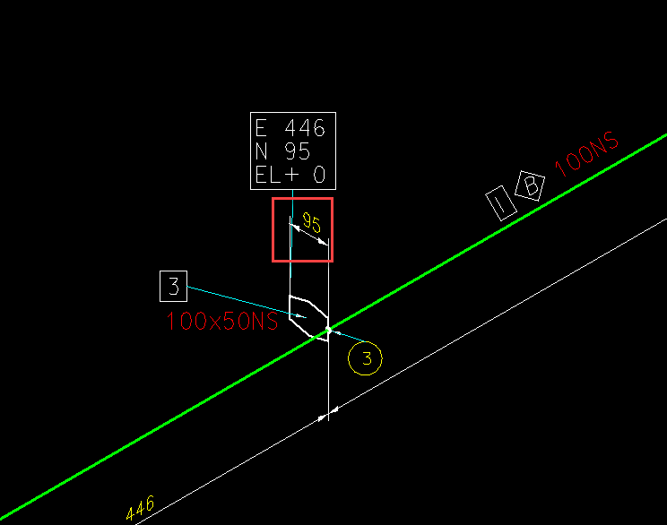 A drawing of a line with numbers and lettersDescription automatically generated