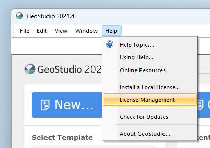 GeoStudio 2021.4 License Management