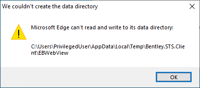 Screenshot error message