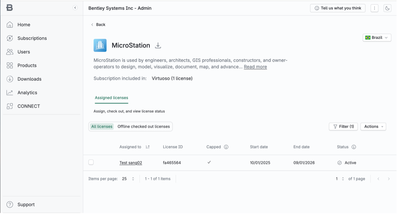 Admin product detail page