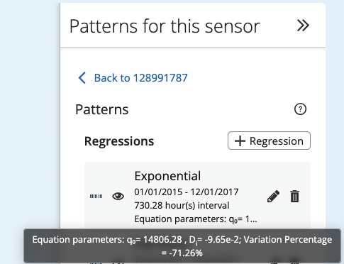 Equation parameters in list view