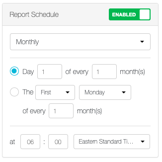 A screenshot of a report scheduleDescription automatically generated