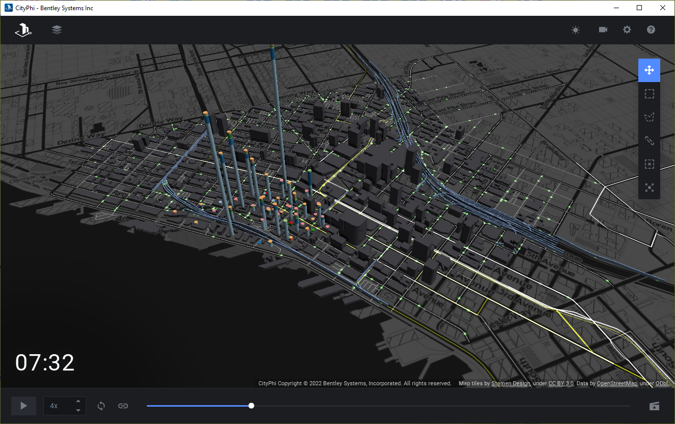 CityPhi 3D animated data visualization software