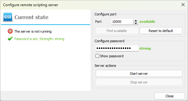 Configure remote scripting server window.png